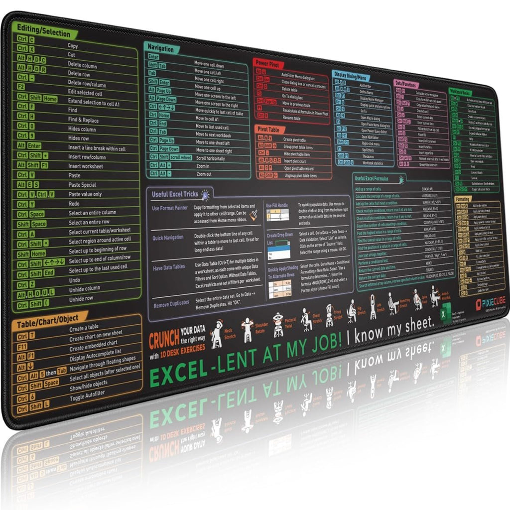 💖Last Day 49% OFF - Excel Cheat Sheet Desk Mat