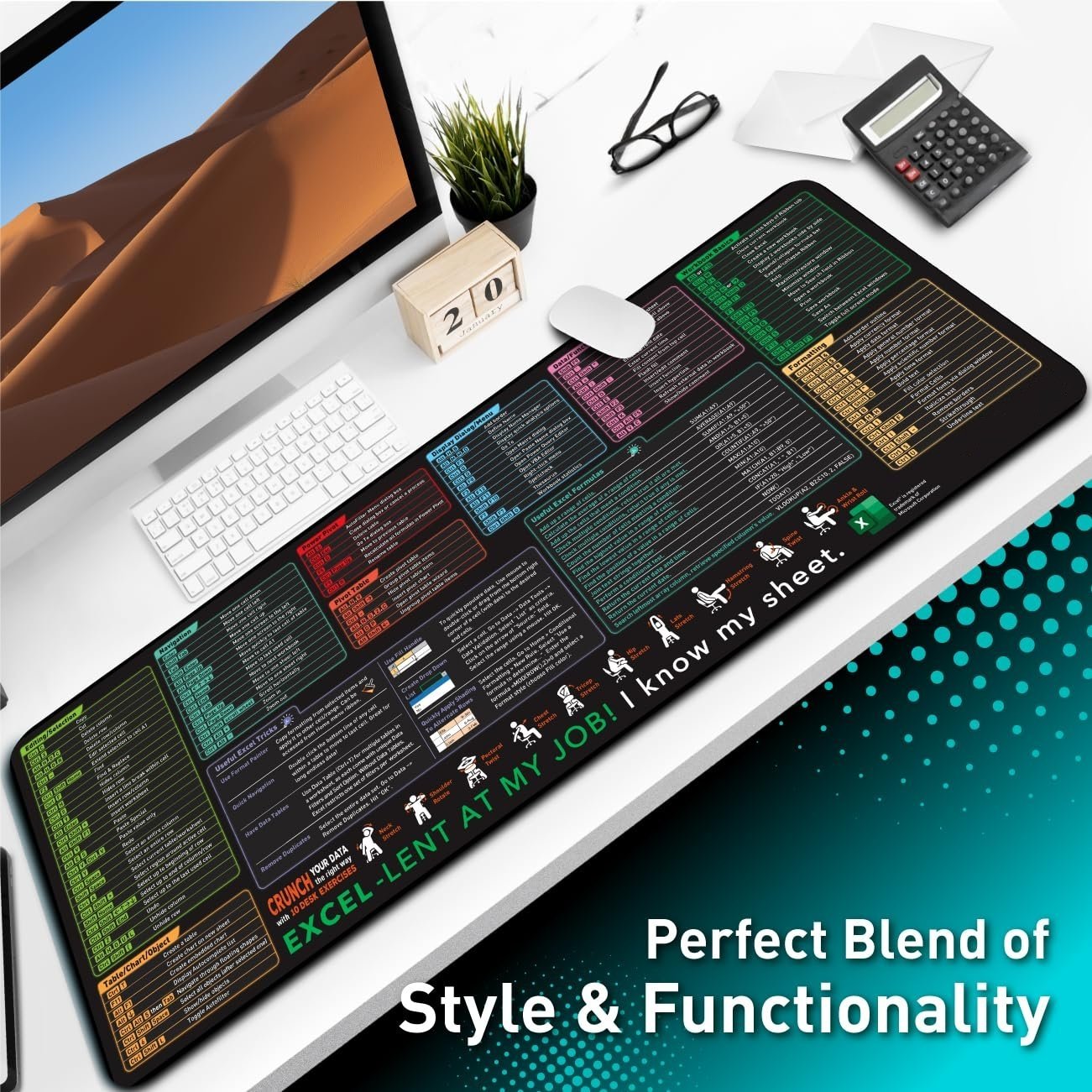 💖Last Day 49% OFF - Excel Cheat Sheet Desk Mat