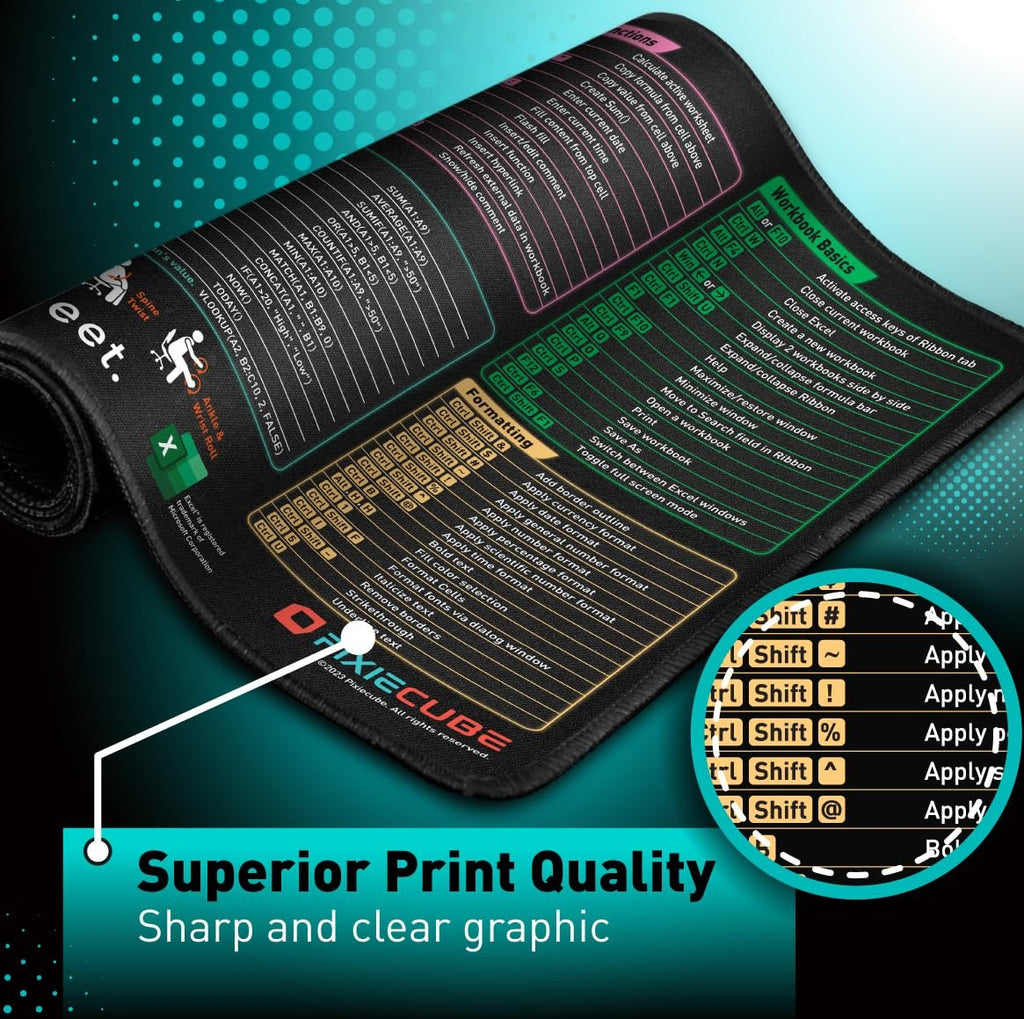 💖Last Day 49% OFF - Excel Cheat Sheet Desk Mat