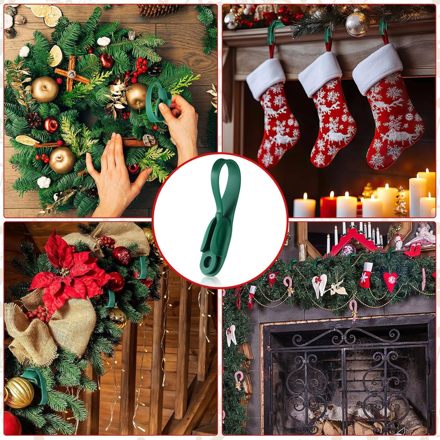 🔥Last Day 49% OFF🔥-6 PCS Christmas Silicone Garland Hangers