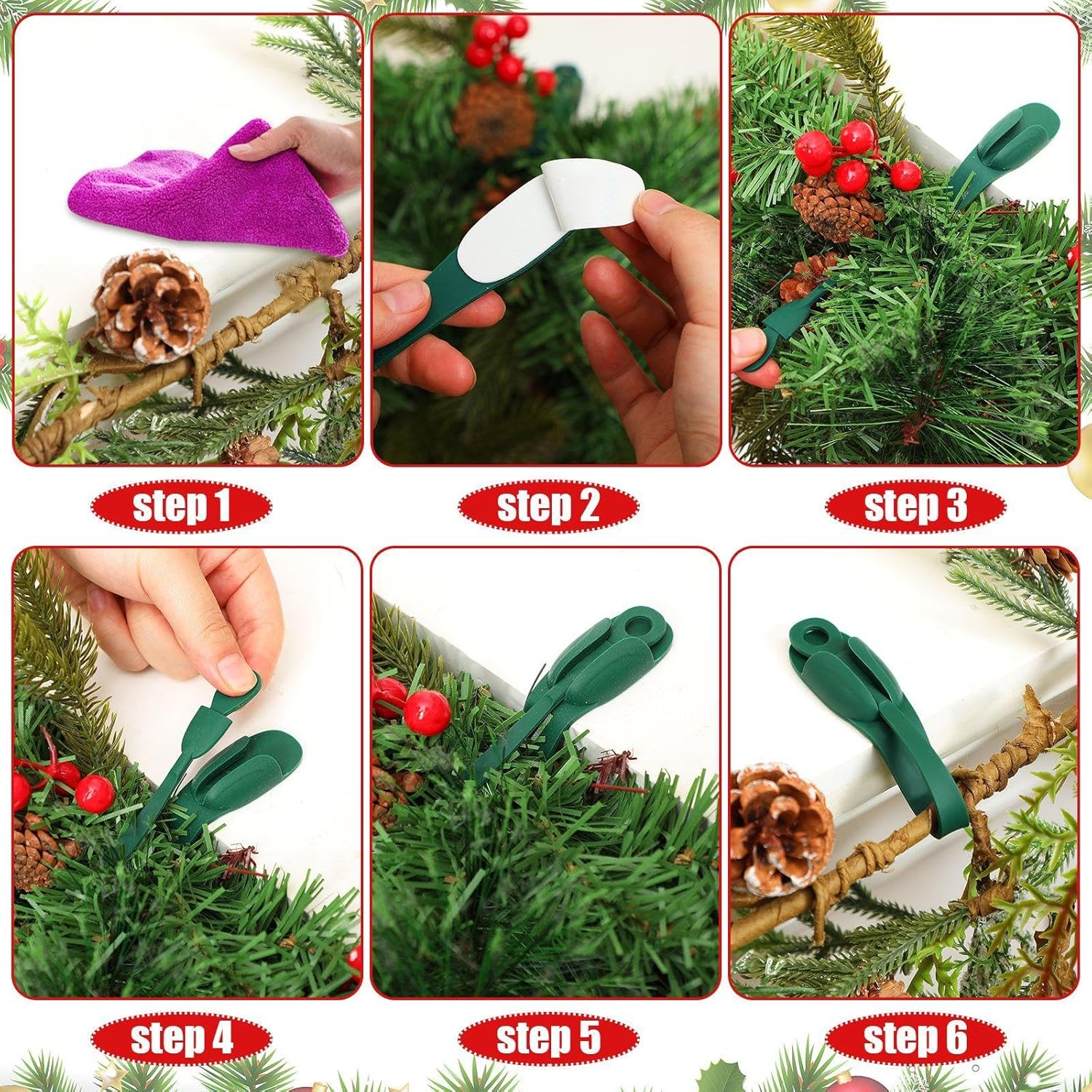 🔥Last Day 49% OFF🔥-6 PCS Christmas Silicone Garland Hangers