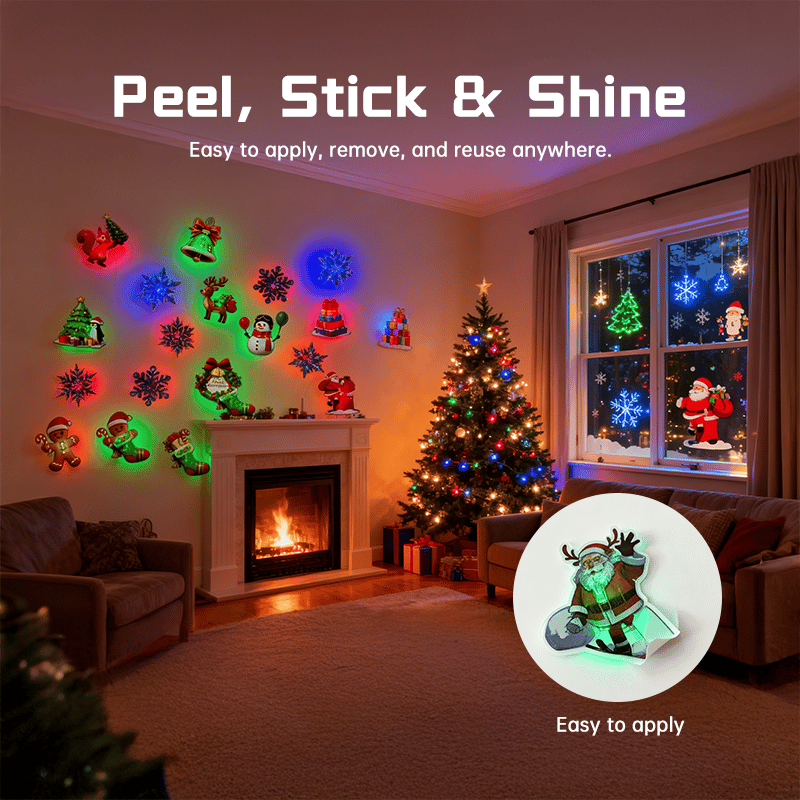 💥Limited  Time Offer 🎄✨Christmas 3D Glowing Wall Decals