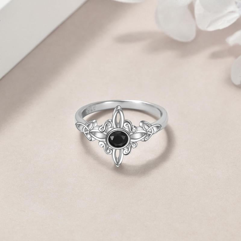 🔥Last Day 49% OFF - 🔮Witch's Knot Ring with Black Obsidian