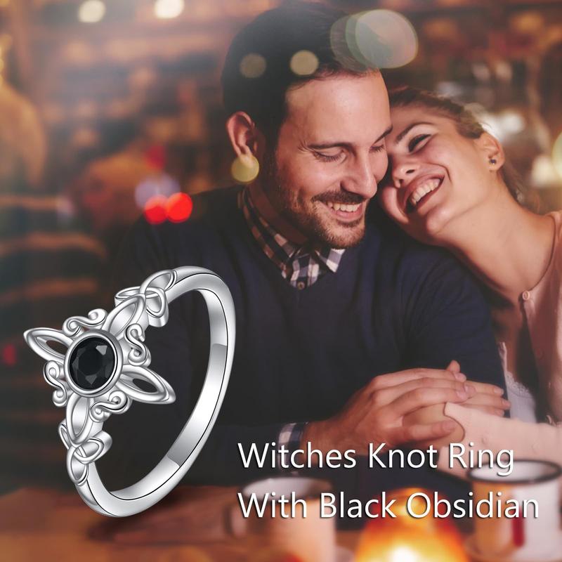 🔥Last Day 49% OFF - 🔮Witch's Knot Ring with Black Obsidian