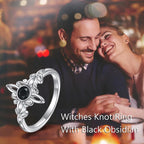 🔥Last Day 49% OFF - 🔮Witch's Knot Ring with Black Obsidian