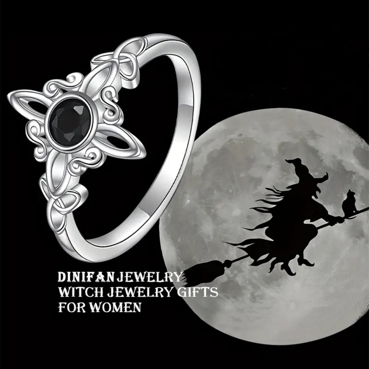 🔥Last Day 49% OFF - 🔮Witch's Knot Ring with Black Obsidian