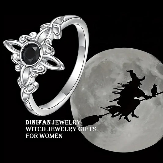 🔥Last Day 49% OFF - 🔮Witch's Knot Ring with Black Obsidian