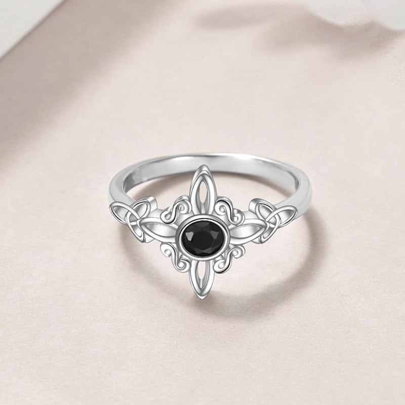 🔥Last Day 49% OFF - 🔮Witch's Knot Ring with Black Obsidian