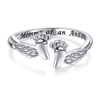 Adjustable Letter & Wing Design Cuff Ring