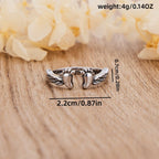 Adjustable Letter & Wing Design Cuff Ring