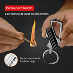 Permanent Match Infinity Lighter with Multitool Keychain Bottle Opener
