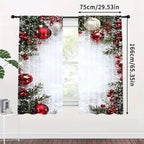 🎁 Get 50% OFF today -Christmas ball holiday printed curtains