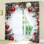 🎁 Get 50% OFF today -Christmas ball holiday printed curtains