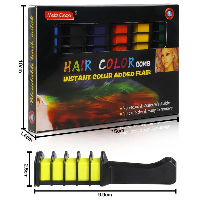🎁Limited Time 49% OFF🔥Washable Instant Hair Color Comb – Vibrant, Safe & Easy Styling