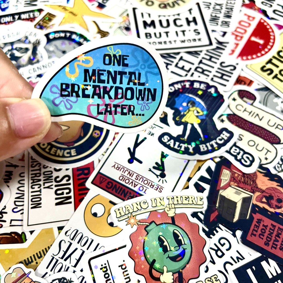 130 holographic cartoon funny stickers😂✨ Waterproof, Vibrant & Perfect for Every Surface! 💧🎉