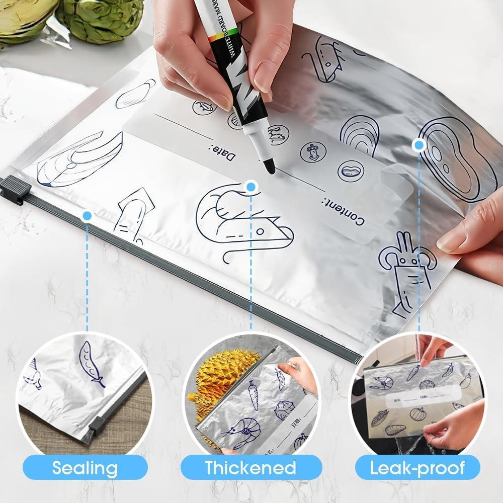 ✨ Reusable Aluminum Foil Sealable Storage Bags 🌱