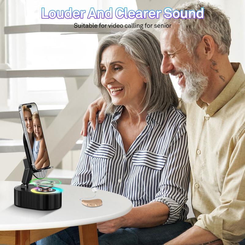 🎄2025 Christmas Sale🏆5-in-1 Wireless Charging Stand Speaker (With Inductive Speaker/Mobile Power Supply/Ambient Lights)