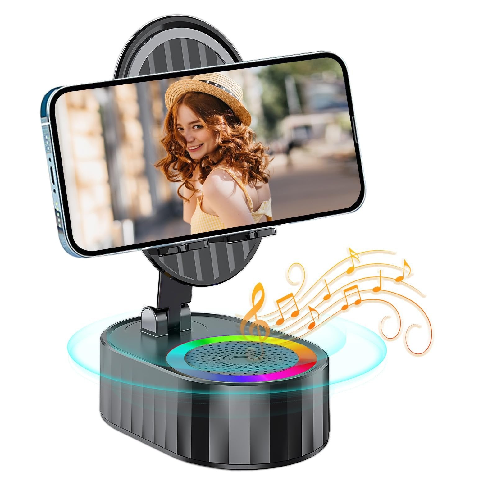 🎄2025 Christmas Sale🏆5-in-1 Wireless Charging Stand Speaker (With Inductive Speaker/Mobile Power Supply/Ambient Lights)