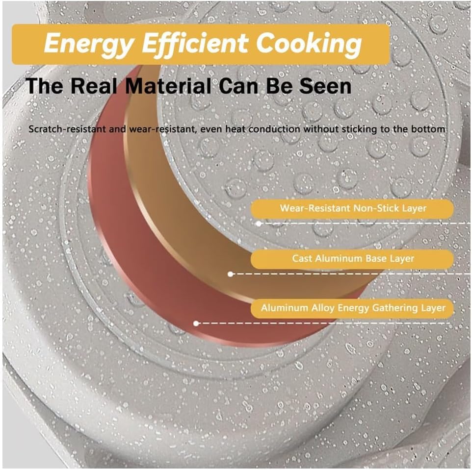 🍳Heart-Shaped Nonstick Marble Frying Pan