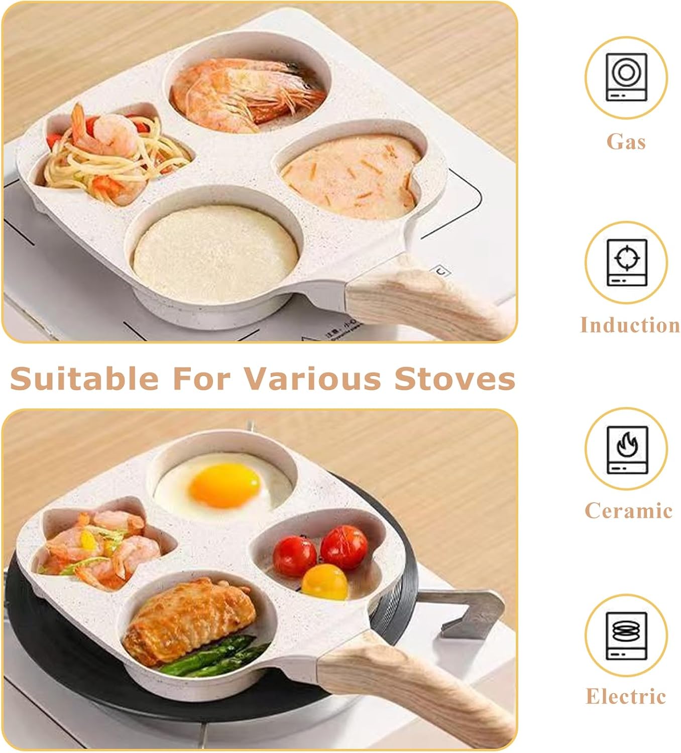 🍳Heart-Shaped Nonstick Marble Frying Pan