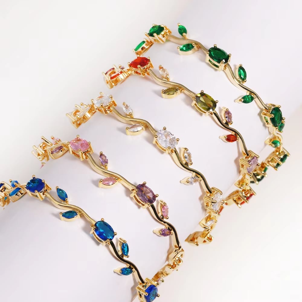 Last Day 50%OFF ✨🌷Tulip Vine 18K Gold Crystal Bracelet