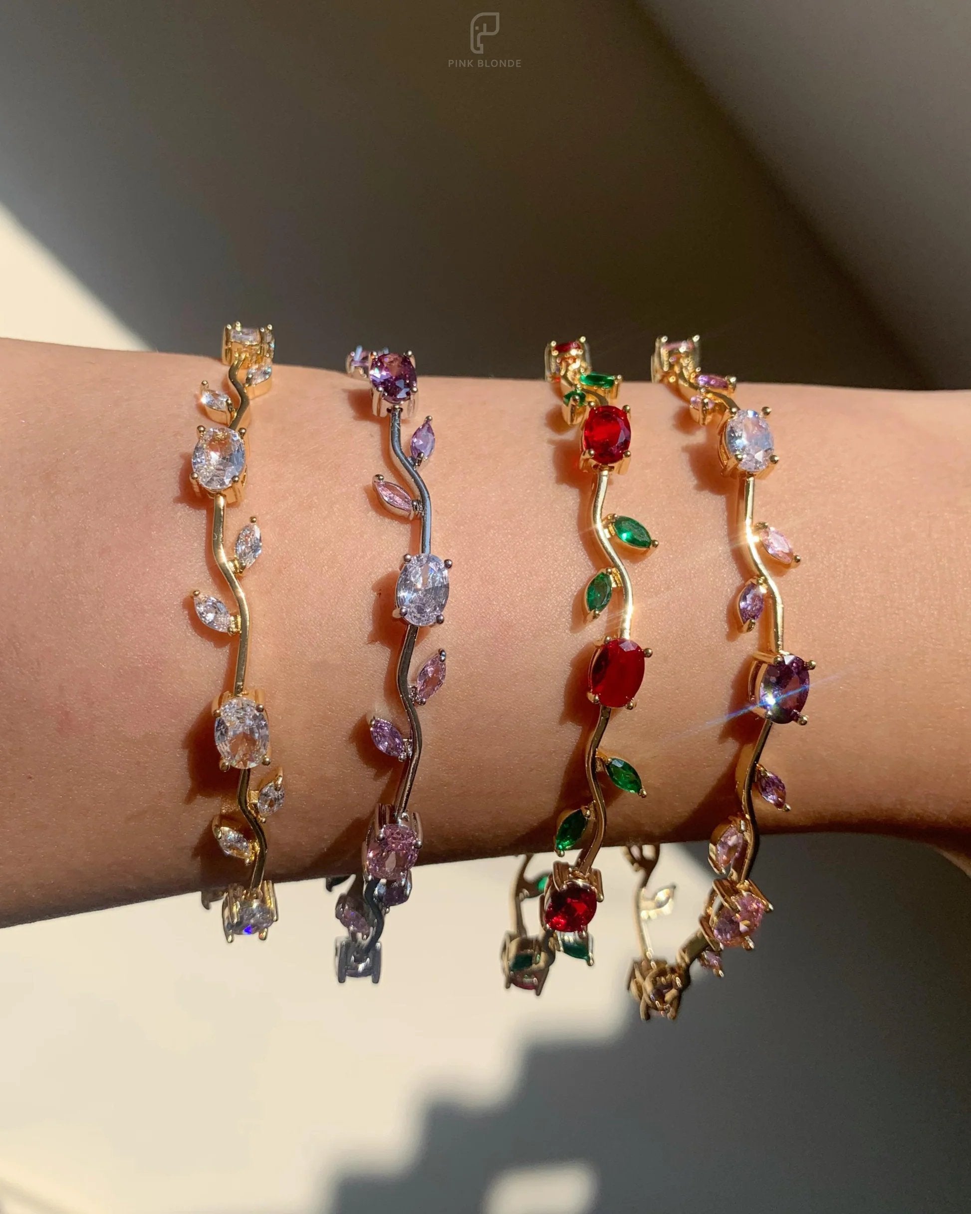 Last Day 50%OFF ✨🌷Tulip Vine 18K Gold Crystal Bracelet