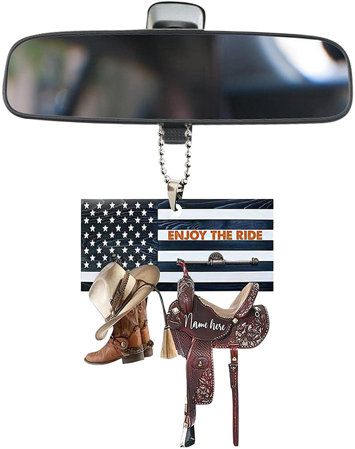 🎄Christmas Sales 49% OFF🎁Personalized Boots And Hat Cowboy Flat Acrylic Car Ornament