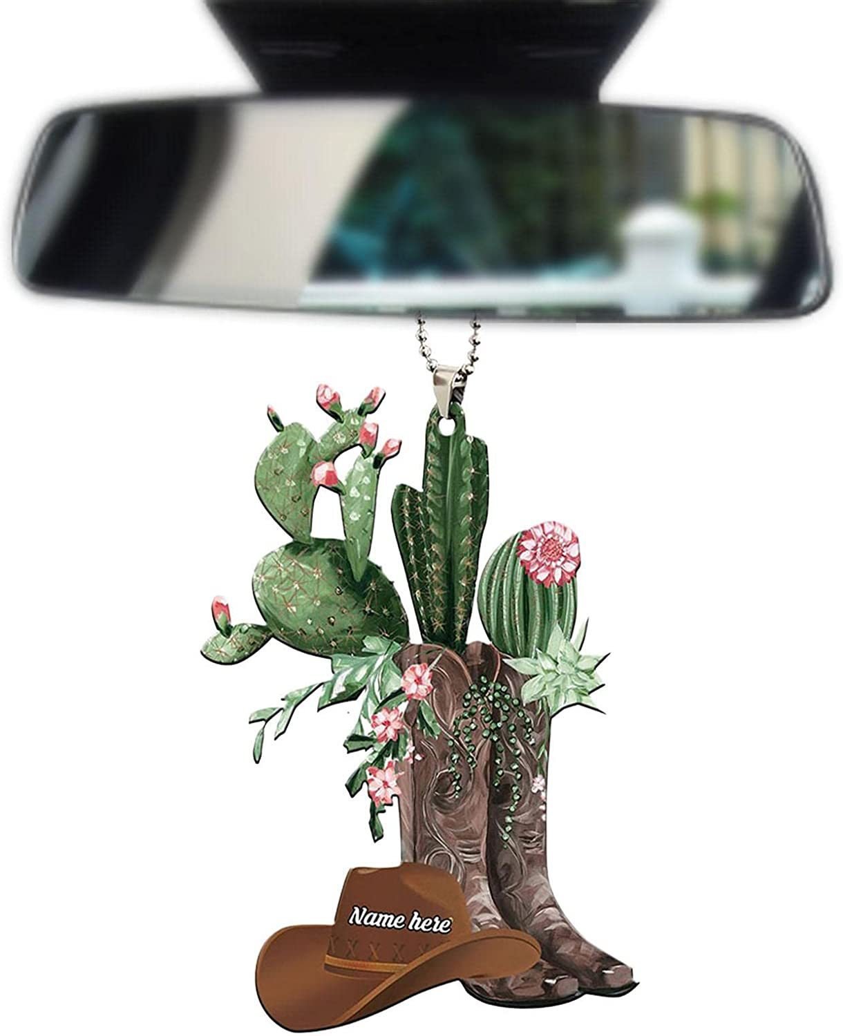 🎄Christmas Sales 49% OFF🎁Personalized Boots And Hat Cowboy Flat Acrylic Car Ornament