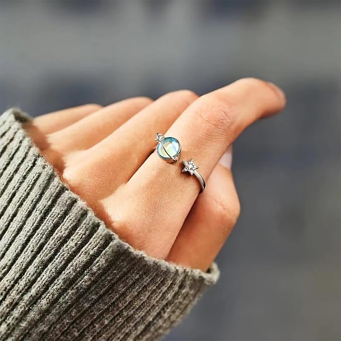 💍Sterling  Adjustable Open Spinner Hug Ring for Teens