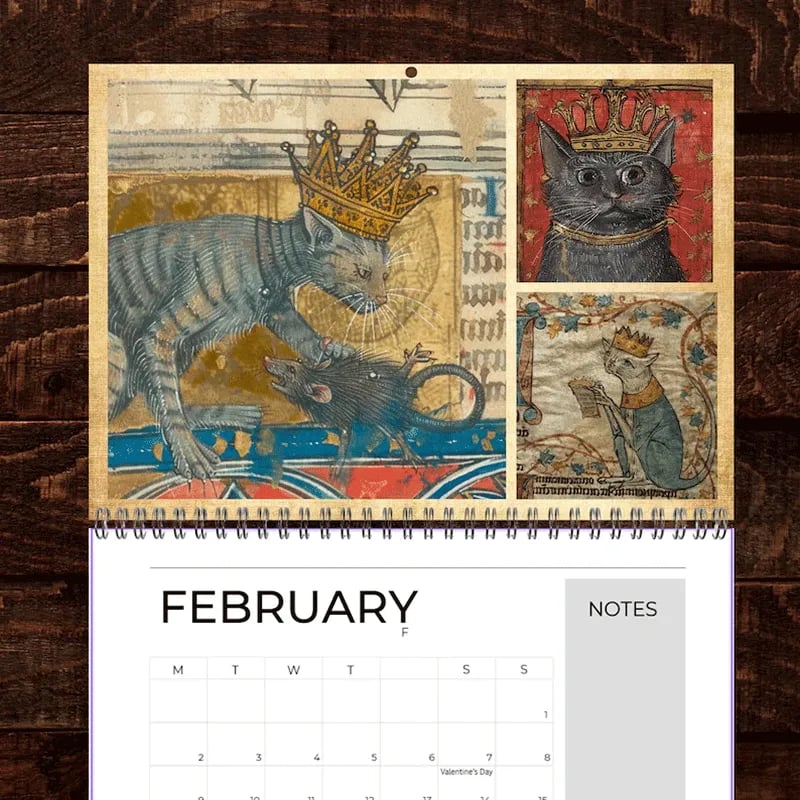 🐱🗓️Medieval Cats with Crowns Calendar 2026