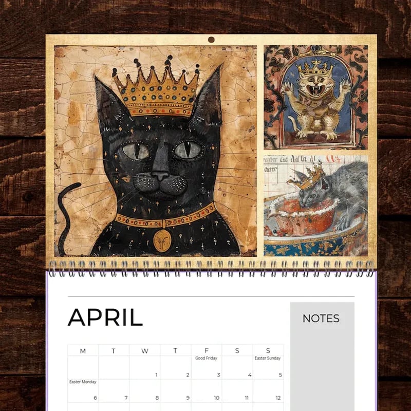 🐱🗓️Medieval Cats with Crowns Calendar 2026