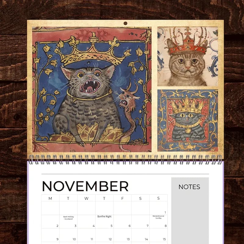 🐱🗓️Medieval Cats with Crowns Calendar 2026