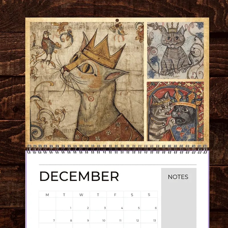 🐱🗓️Medieval Cats with Crowns Calendar 2026