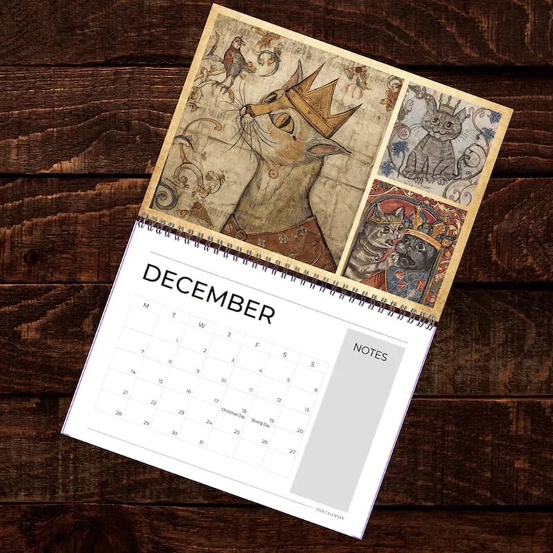 🐱🗓️Medieval Cats with Crowns Calendar 2026