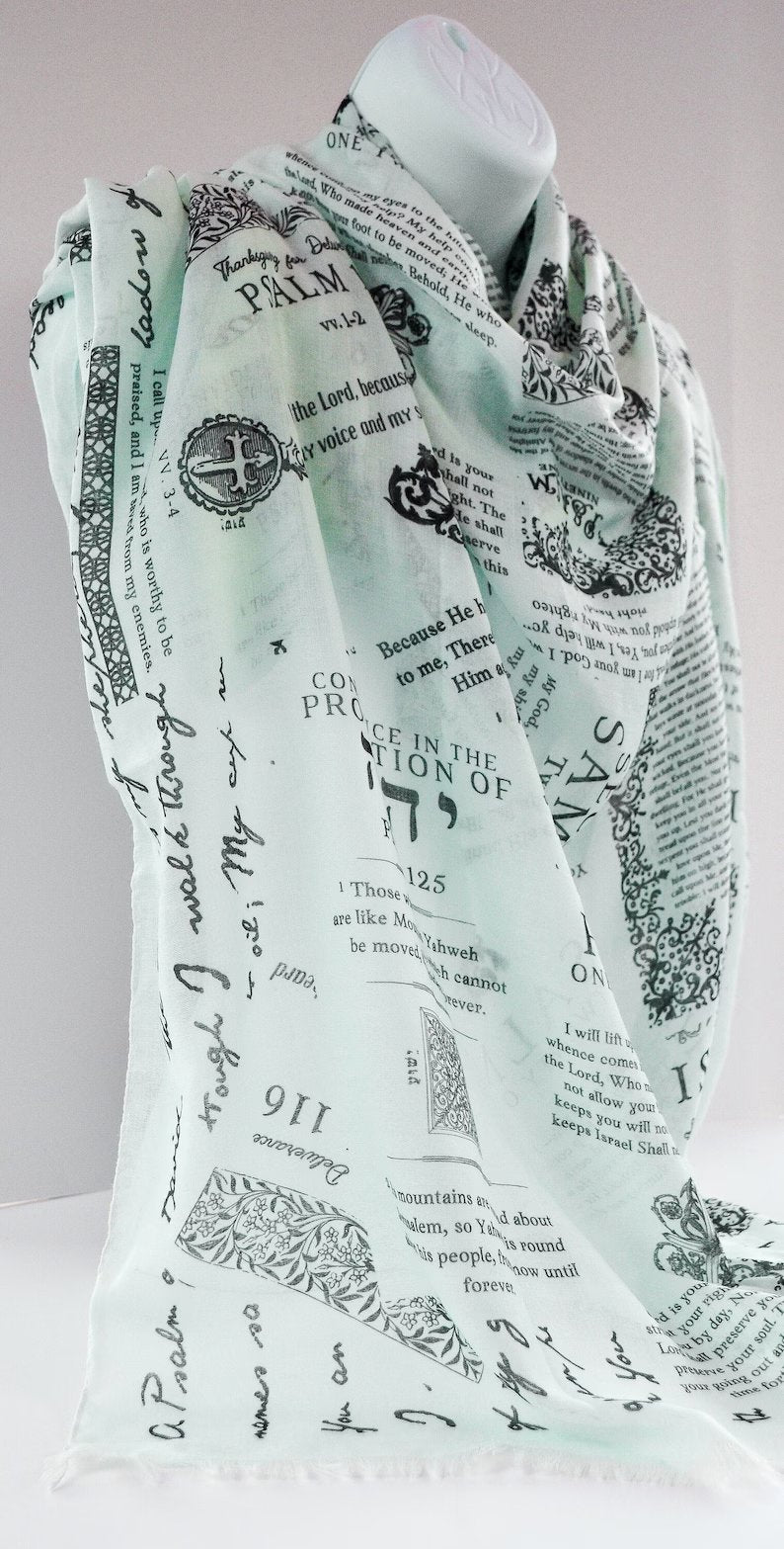 ✝️Christian Prayer Shawl: Protection Bible Verse Scarf, Yeshua Scripture Wrap🙏