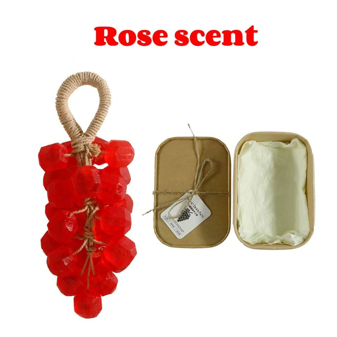 Grape Soap, Handcrafted Grapes Soap on a Ropes, Cold-Process Soaps for Hand Washing, Air Freshening, or Decoration
