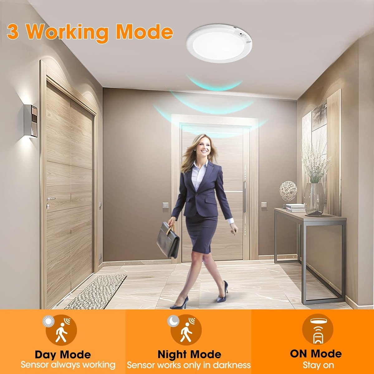 Rechargeable Motion Sensor Ceiling Light 💡✨