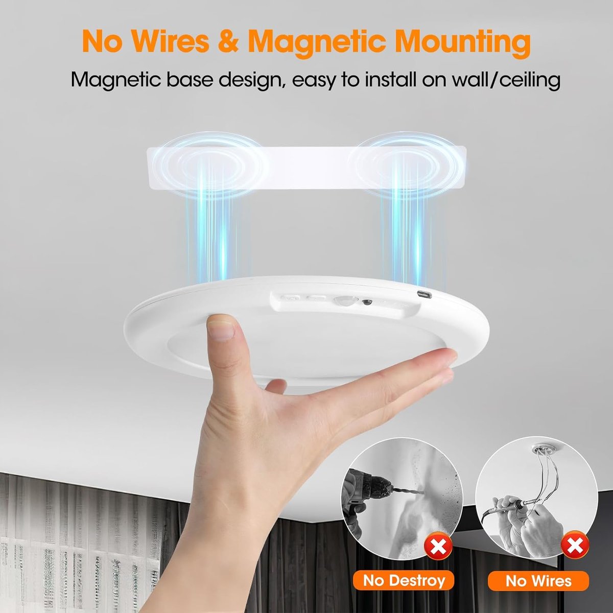 Rechargeable Motion Sensor Ceiling Light 💡✨