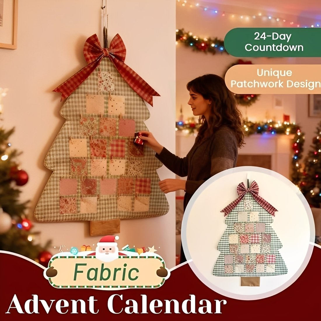 🎄🎁Fabric Christmas Tree Advent Calendar | A pocketful of joy for 24 days!🎄