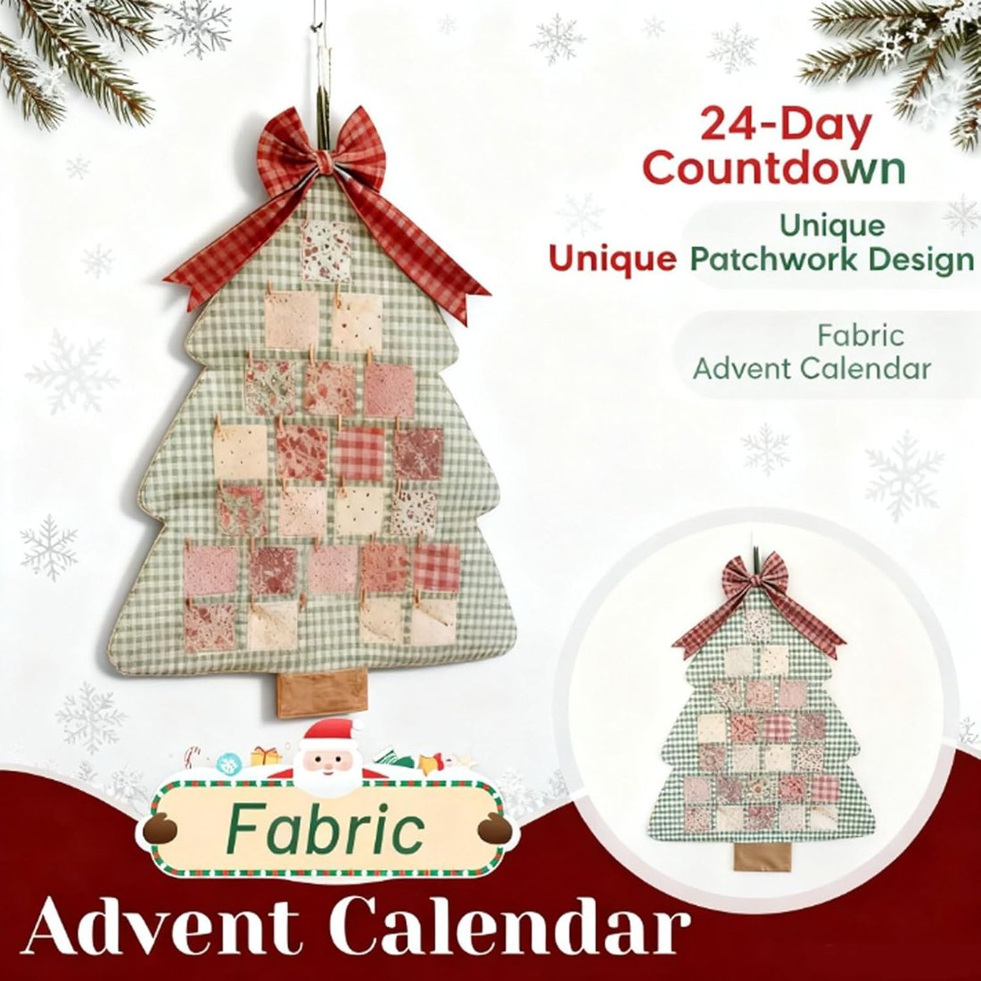 🎄🎁Fabric Christmas Tree Advent Calendar | A pocketful of joy for 24 days!🎄