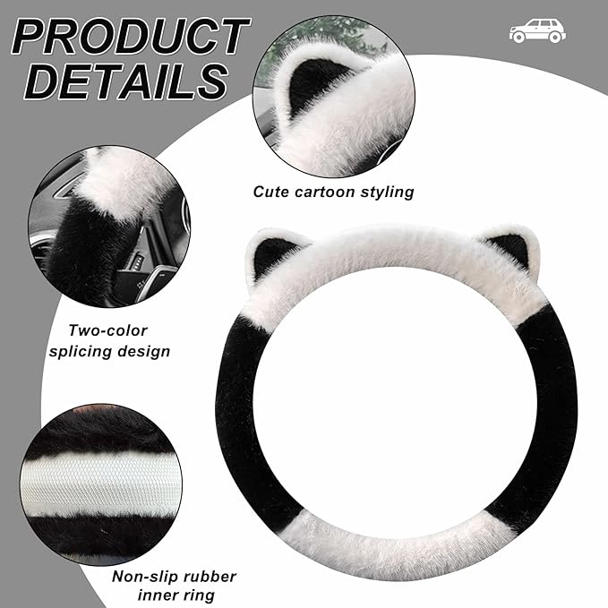 Last Day 49% OFF -Plush Steering Wheel Cover，Car Winter Accessories,for 98% Cars