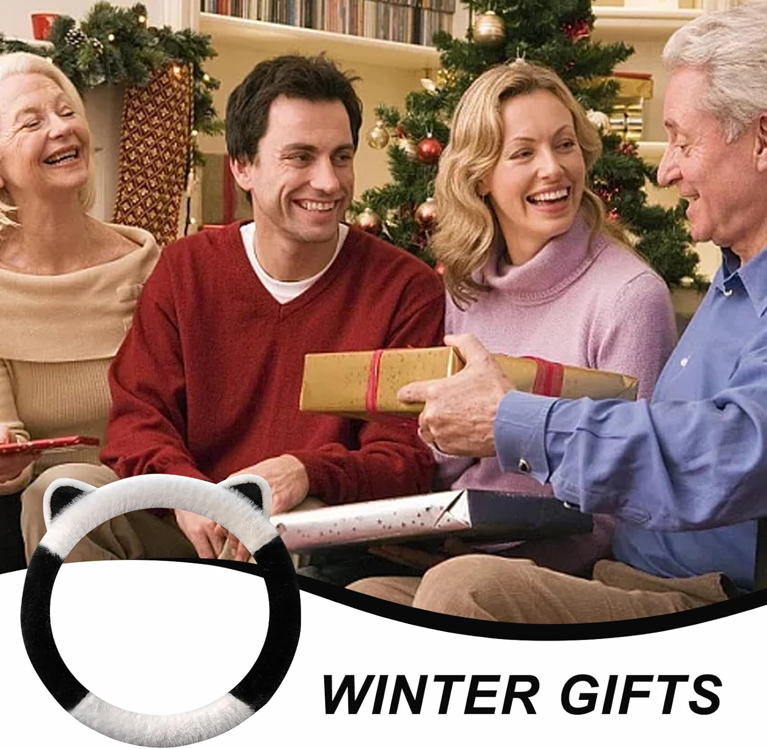 Last Day 49% OFF -Plush Steering Wheel Cover，Car Winter Accessories,for 98% Cars