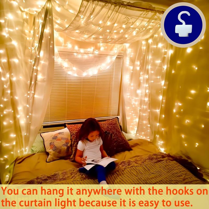 Last Day 49% OFF -💡300 LED Curtain Fairy Lights – Instantly Brighten Any Space
