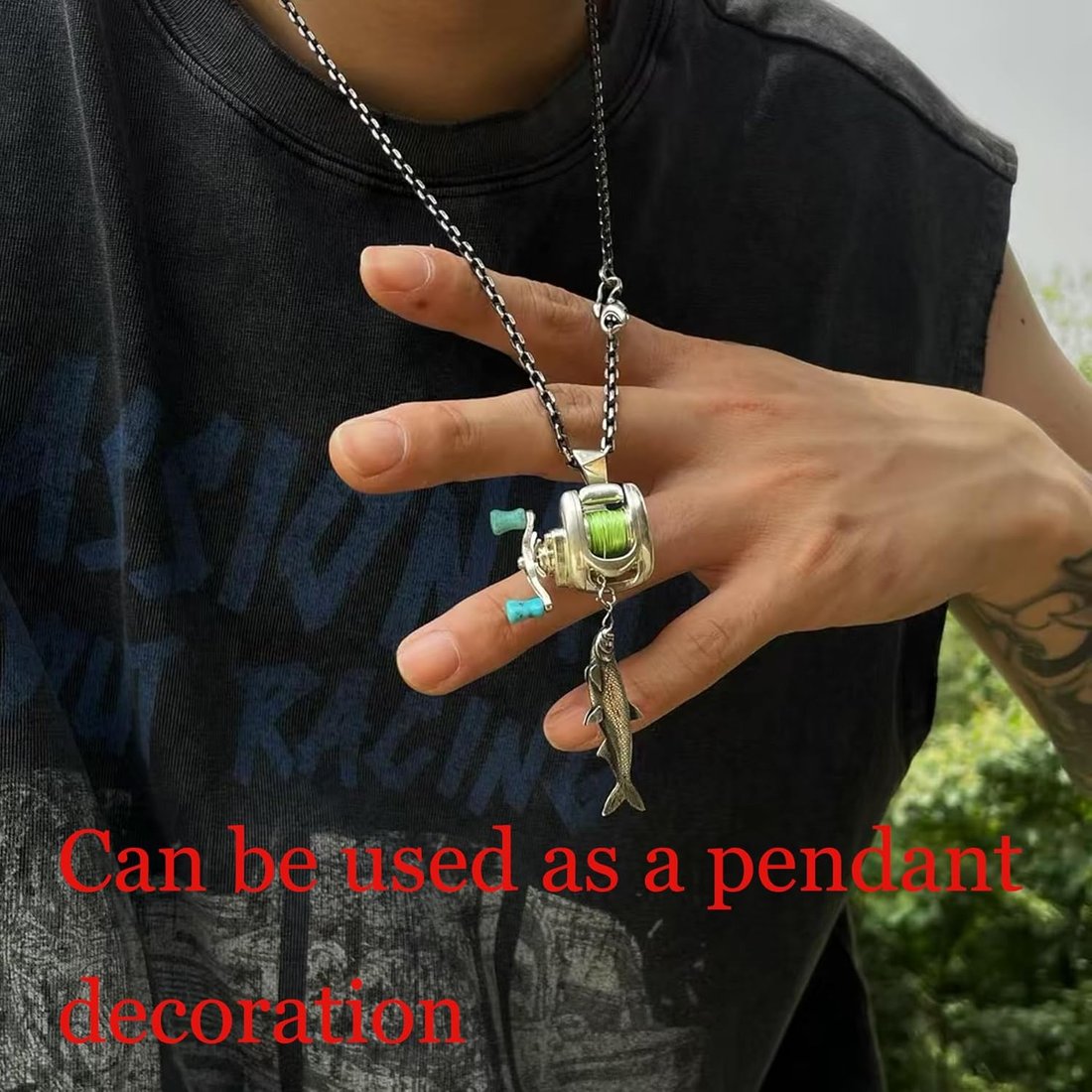 🎣 Baitcaster Reel Necklace& Ring  – For the True Fishing Enthusiast!