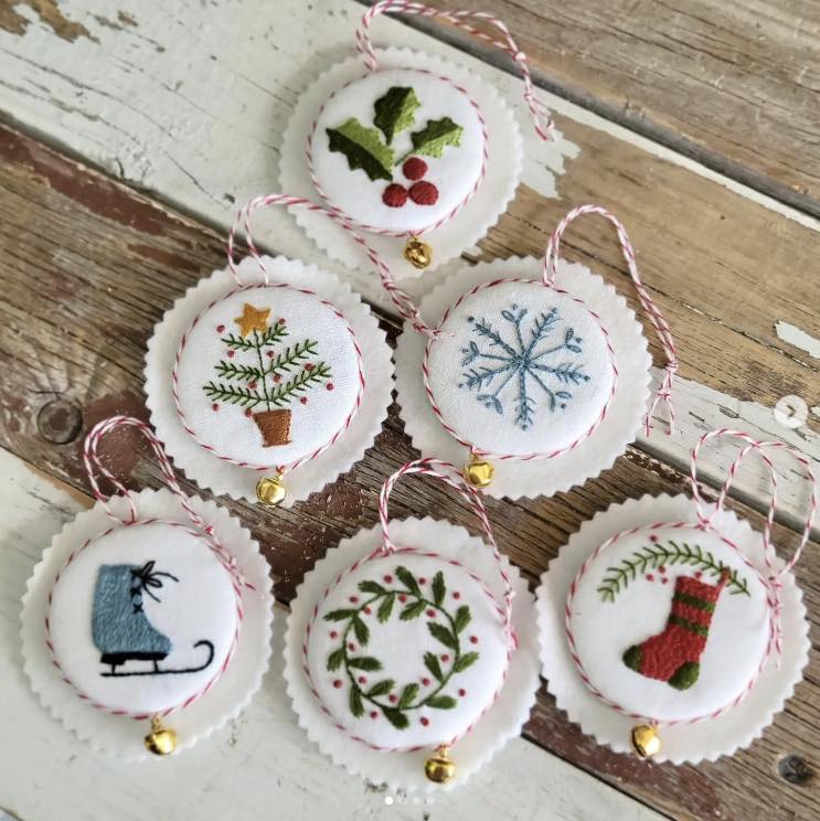🔥Hand Red Embroidery Christmas Ornaments kit