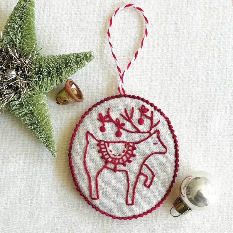 🔥Hand Red Embroidery Christmas Ornaments kit
