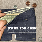 👖Pocket-sized mini denim wallet/card holder, portable