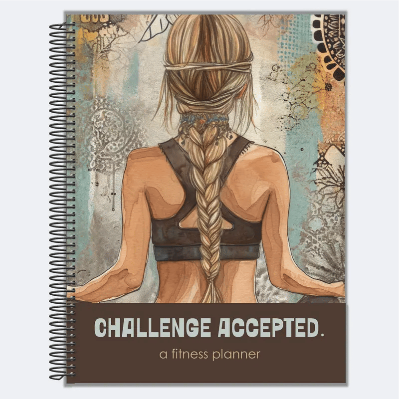 💪Challenge Accepted Fitness Planner: 90 Day Exercise and Food Journal for Wellness and Gratitude