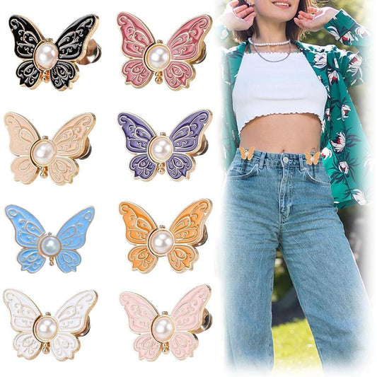🔥8Pcs Butterfly Pants Waist Tightener — Make Loose Jeans Look Cute 🦋