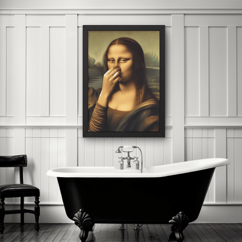 💥 Limited Time Offer - Mona Lisa Pinching Her Nose Art Print